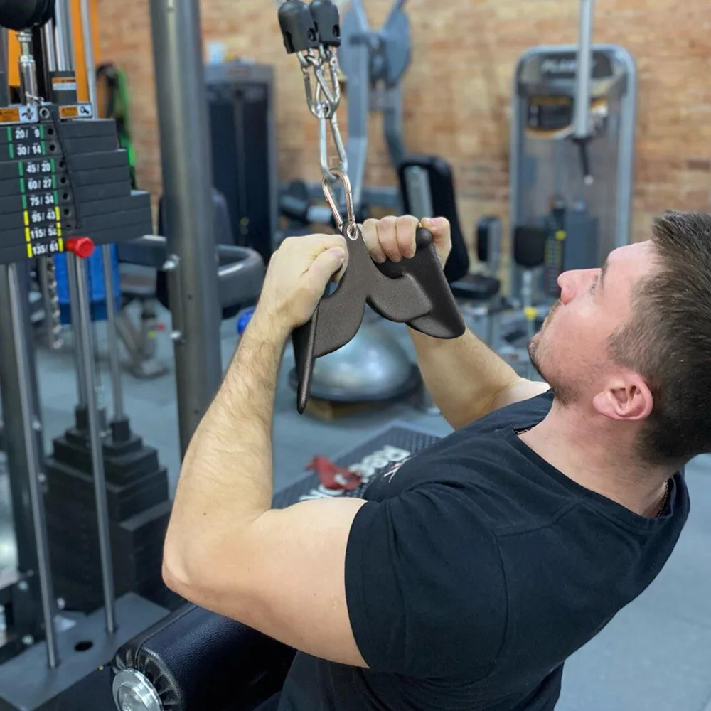 Home Gym Fitness Rowing T-bar V-bar Pulley Cable Machine Attachments Bicep Curl Tricep Lat pulldown Bar Back Training Grips, gym accessories,fitness workout handle,fitness cable pulley