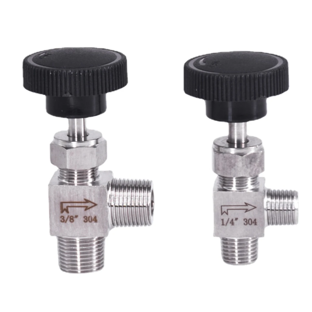 1/8" 1/4" 3/8" 1/2" BSP NPT Male Elbow 90 Degree Angle Needle Valve Crane Elbow 304 Stainless Flow Control Water Gas Oil