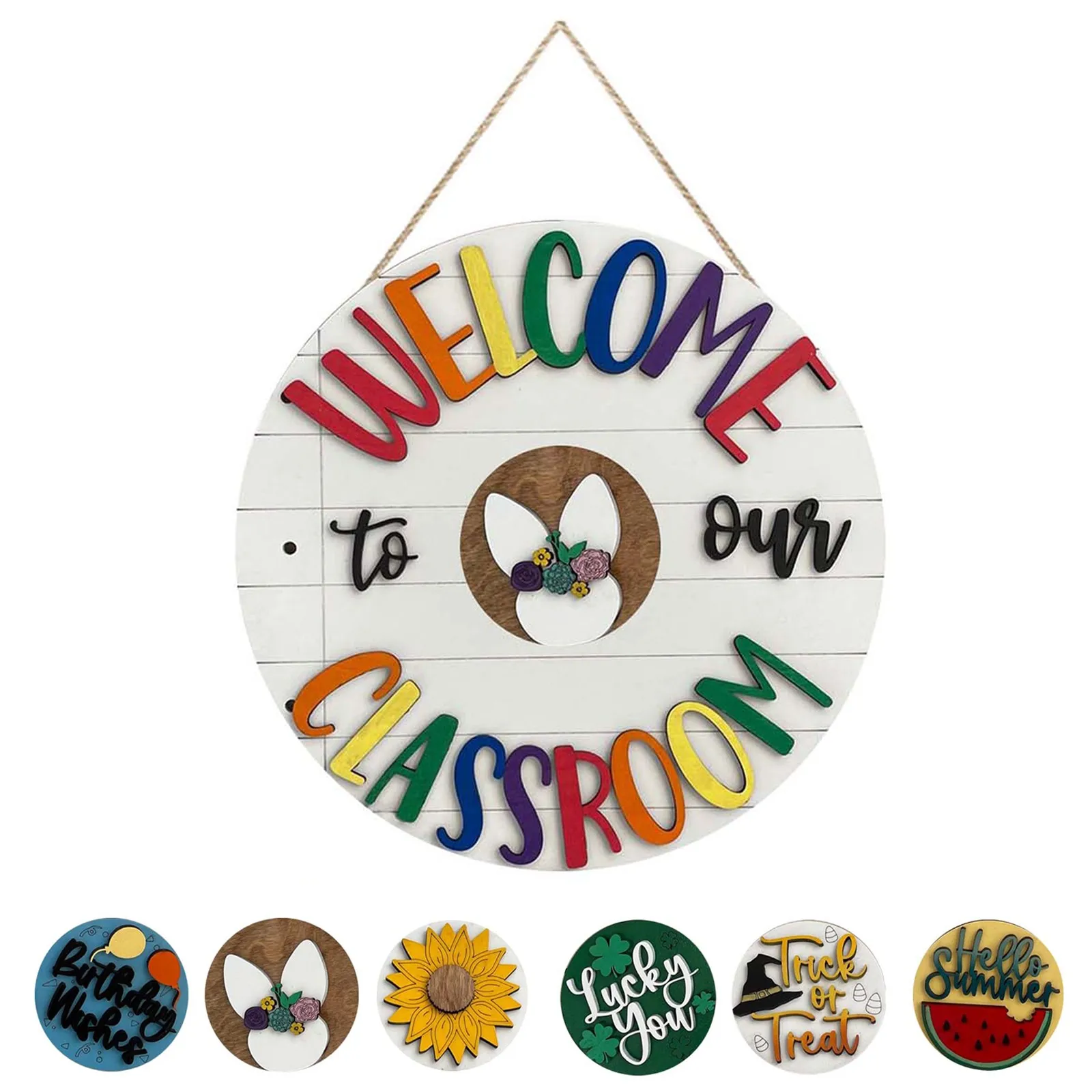 

12 дюймов интересный и сменный сезонный знак приветствия, деревянное украшение для дома, праздничное украшение для крыльца, счастливое домашнее украшение