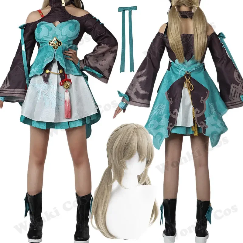 

High Quality Honkai Star Rail Qingque Cosplay Costume Hokai Impact Qing Que Cosplay Women Party Carnival Outfits