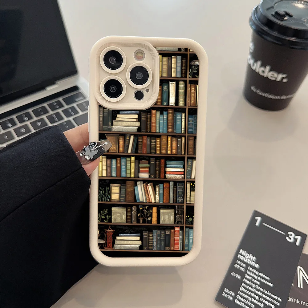 Book Shelf Creative Pattern Soft Candy Phone Case