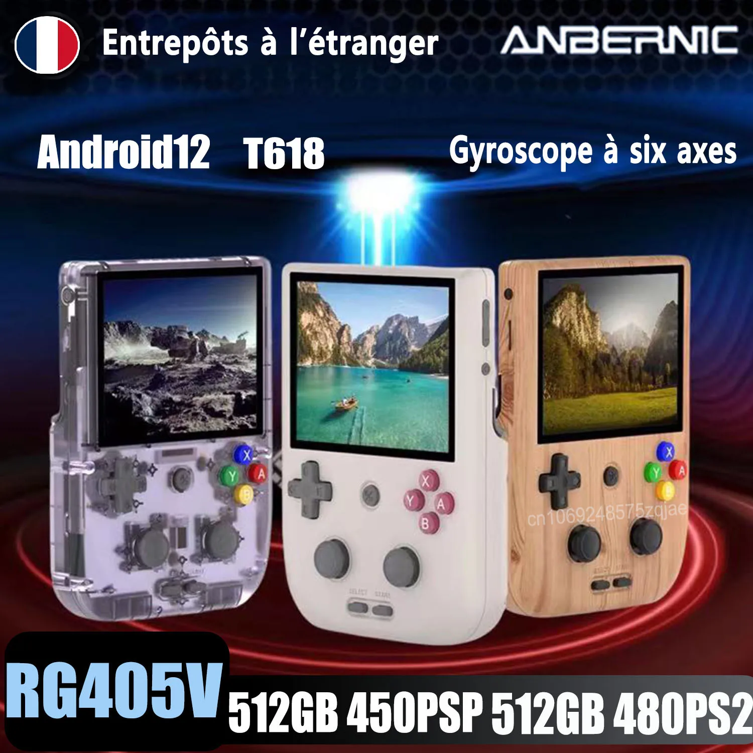 ANBERNIC RG405V Handheld Game Console 4 INCH IPS Touch Screen Tiger T618 Android 12 64-bit Game OTA Update Portable PSP PS2 Game