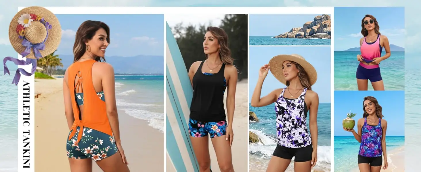 3 PIECE TANKINI WITH BOYSHORTS AND SWIM BRA