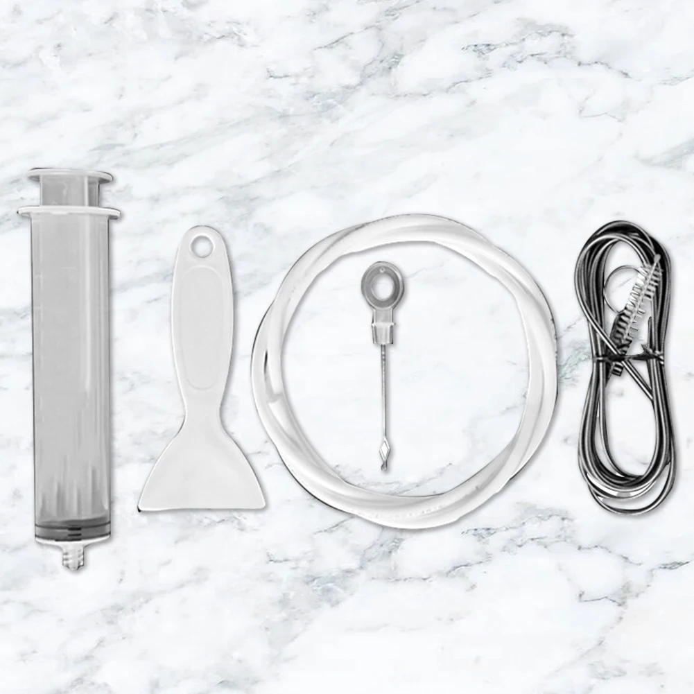 Description Picture 6 of item5/6/8 Pcs Refrigerator Water Outlet Cleaner Kit with Cleaning Syringe Reusable 1.5M Hose/Shovel Scrub Brush for Household Clean