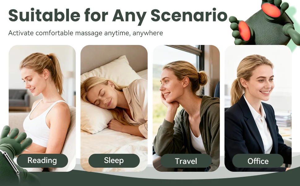 Wireless Neck And Shoulder Kneading Massager For Back Relaxation_voghion.com