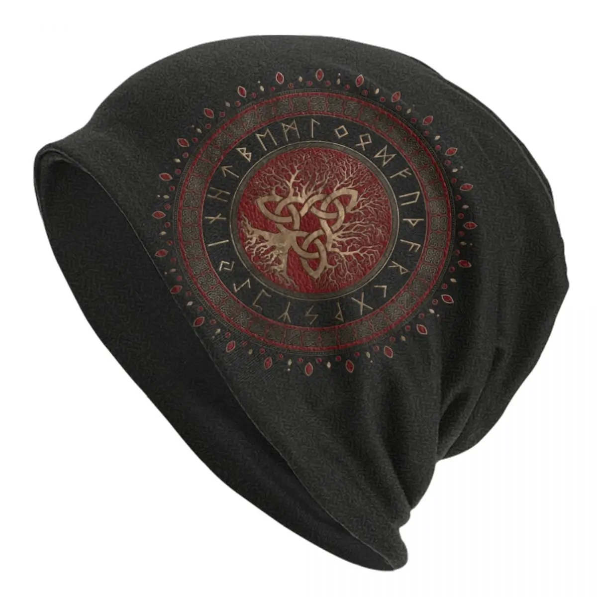 

Tree Of Life With Triquetra Skullies Beanies Caps Men Women Unisex Fashion Winter Warm Knitted Hat Adult Vikings Bonnet Hats