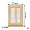 1/12 Dollhouse Miniature Door Window Frame Unpainted Doll Wood External Single Door Unpainted Diy Door 2