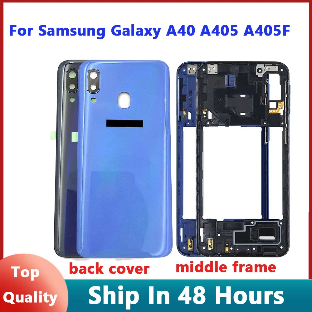 Средняя рамка для Samsung Galaxy A40 2019 A405 SM-A405F A405DS корпус средняя рамка + задняя крышка батарейного отсека