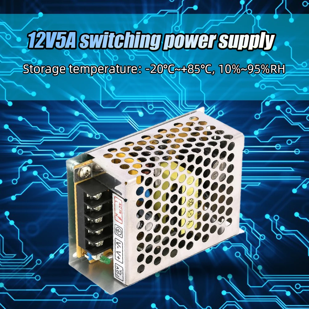 12V 5A Switching Power Supply 60W Power Supply Transformer Switch 220 AC To 12V DC for LED Strip