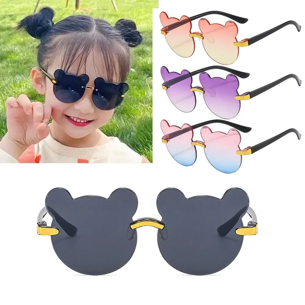 Cute Cartoon Bear Sunglasses for Kids Outdoor UV385 Shades Fashion Beach Travel Gradient Lens Eyewear Children Sun Glasses