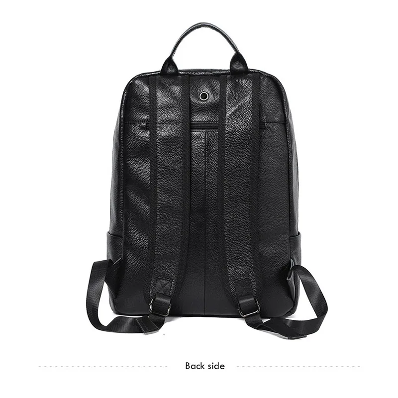 YIFANGZHE Slim Genuine Leather Laptop Backpack Men for 15-15.6 inch ,Business  Professional Lightweight Office Computer Rucksack