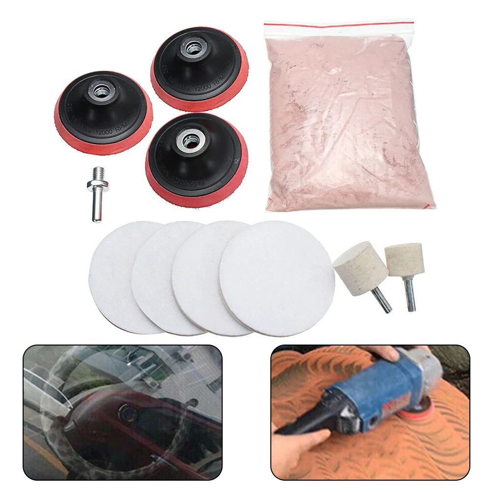 

11PCS Deep Scratch Remover Car Glass Polishing Kit Cerium Oxide Powder Practical DIY Repair Glass Kit Window Repair