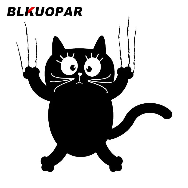 

BLKUOPAR Кот лежащий на стекле и скользящий вниз лицо в шоке животные наклейка на окна багажник украшение