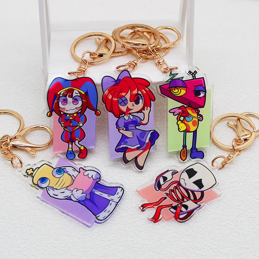 2024 Hot New Anime The Amazing Digital Circus Clown Figure Kawaii Figurine Modello Acrilico Giocattoli Bambola Portachiavi Ciondolo Regali