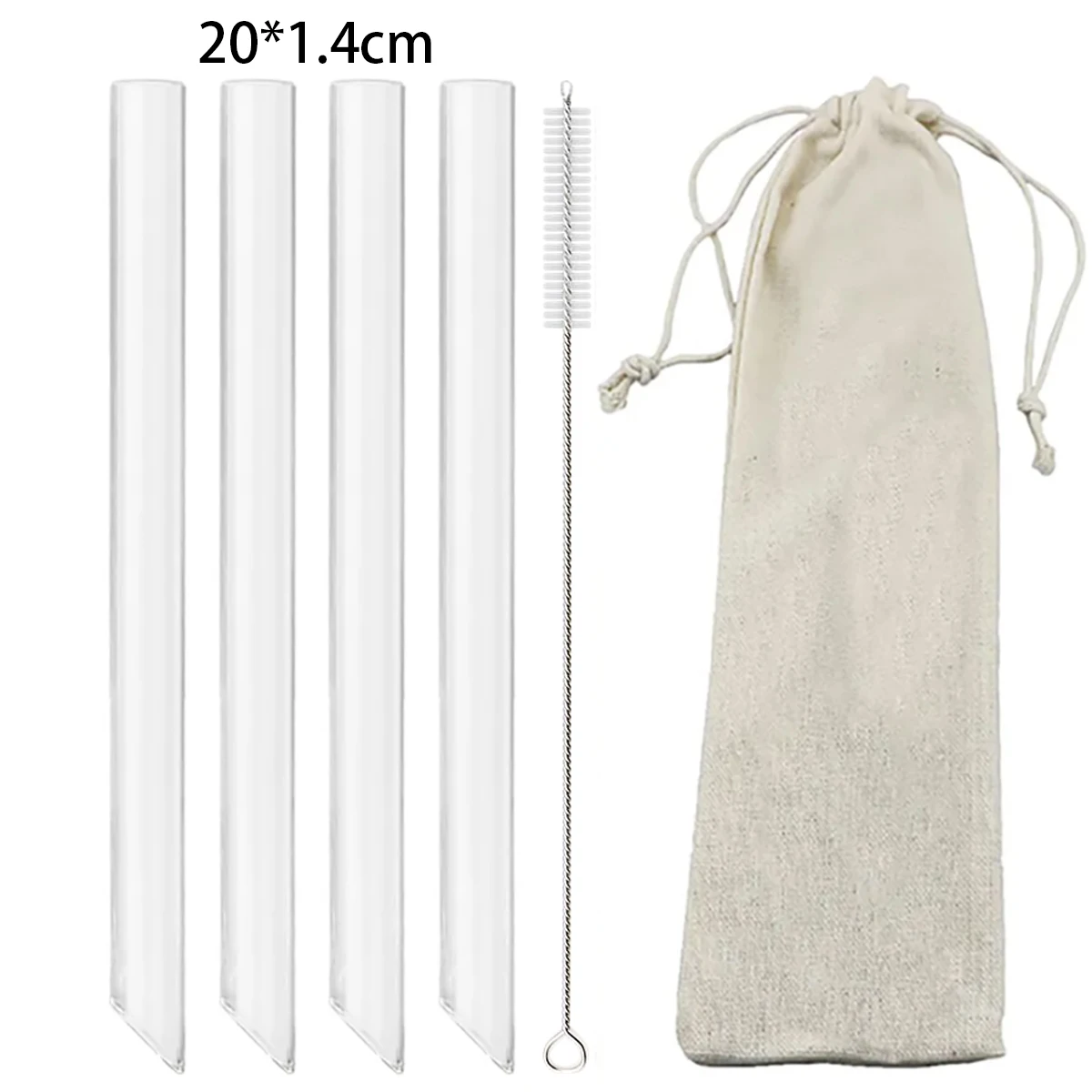 Glass Straw Set Drinking Straws High Borosilicate Reusable Drinking Straw Eco Friendly Glass Straw for Bubble Tea Smoothies Bar Accessories with Brush Bag