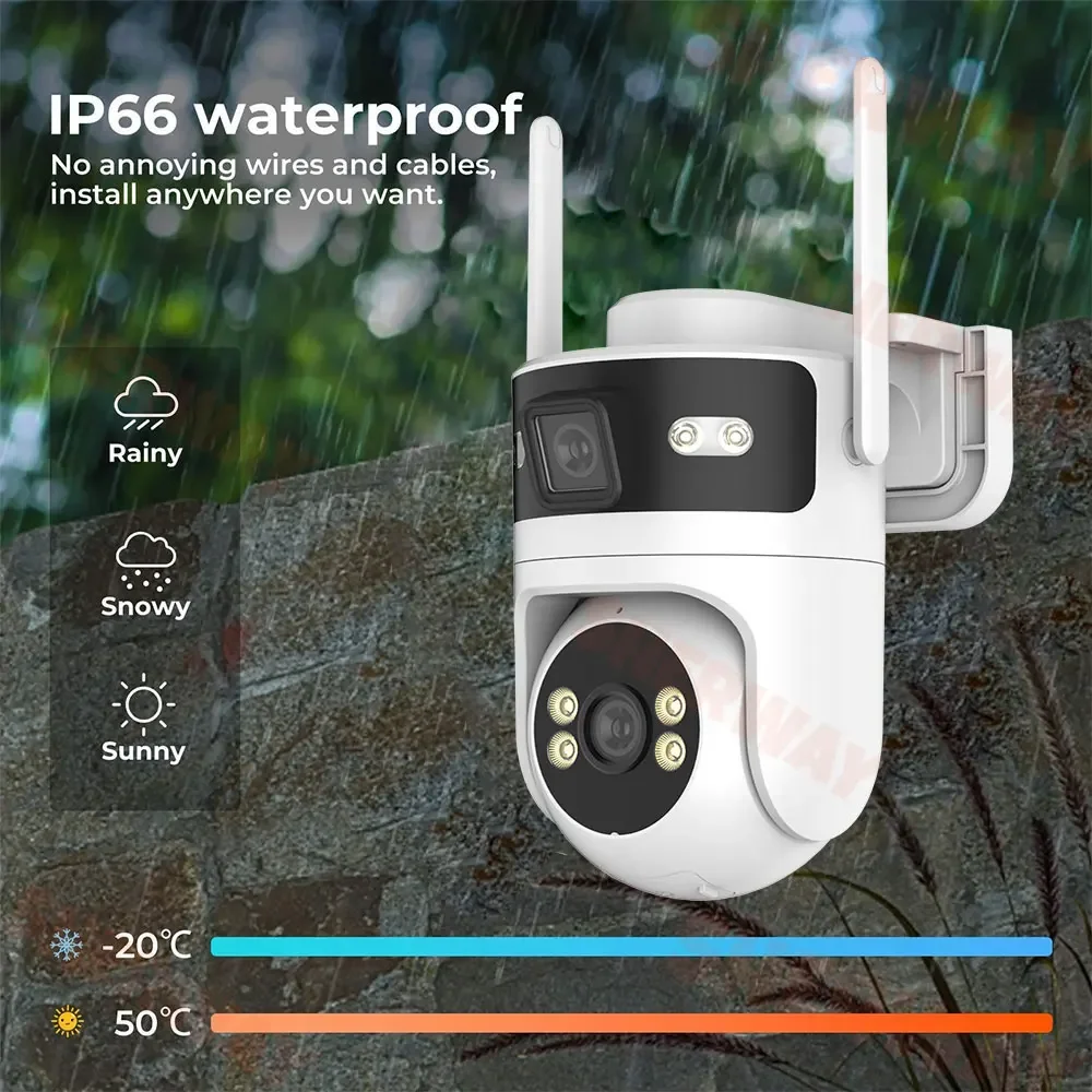 ANSVICAM Tuya 4K 8MP Dual-Lens PTZ Outdoor WiFi Camera Dual-Screen AI Motion Tracking Security Surveillance Color Night Vision 6