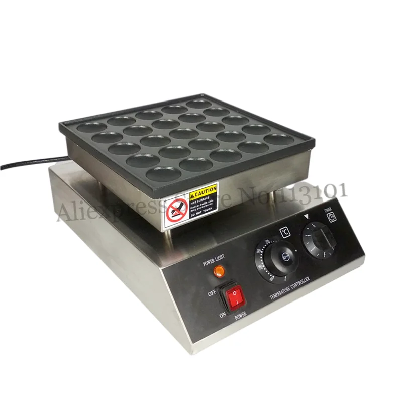 Dutch Poffertjes Machine Mini Pancake Grill 950W 25 Holes Non-stick Cooking Surface