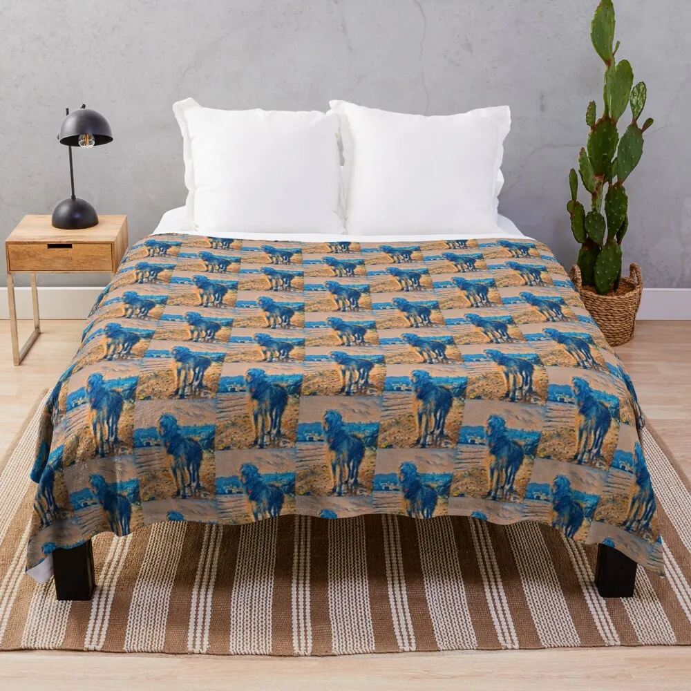 

Majestic Scottish Deerhound on the Beach Throw Blanket Cute Plaid Blankets For Baby Retros Blankets