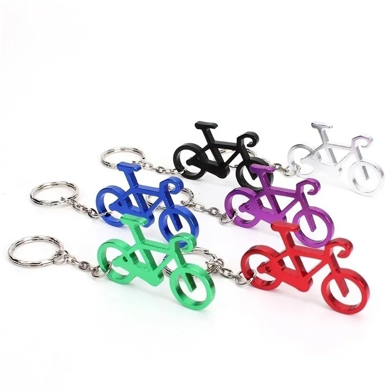 New 4pcs/lot Outdoor EDC Multi Bike Keychain Key Ring Bottle Wine Beer Opener Tool Muilti Colors Beer Opener Kitchen Accessories