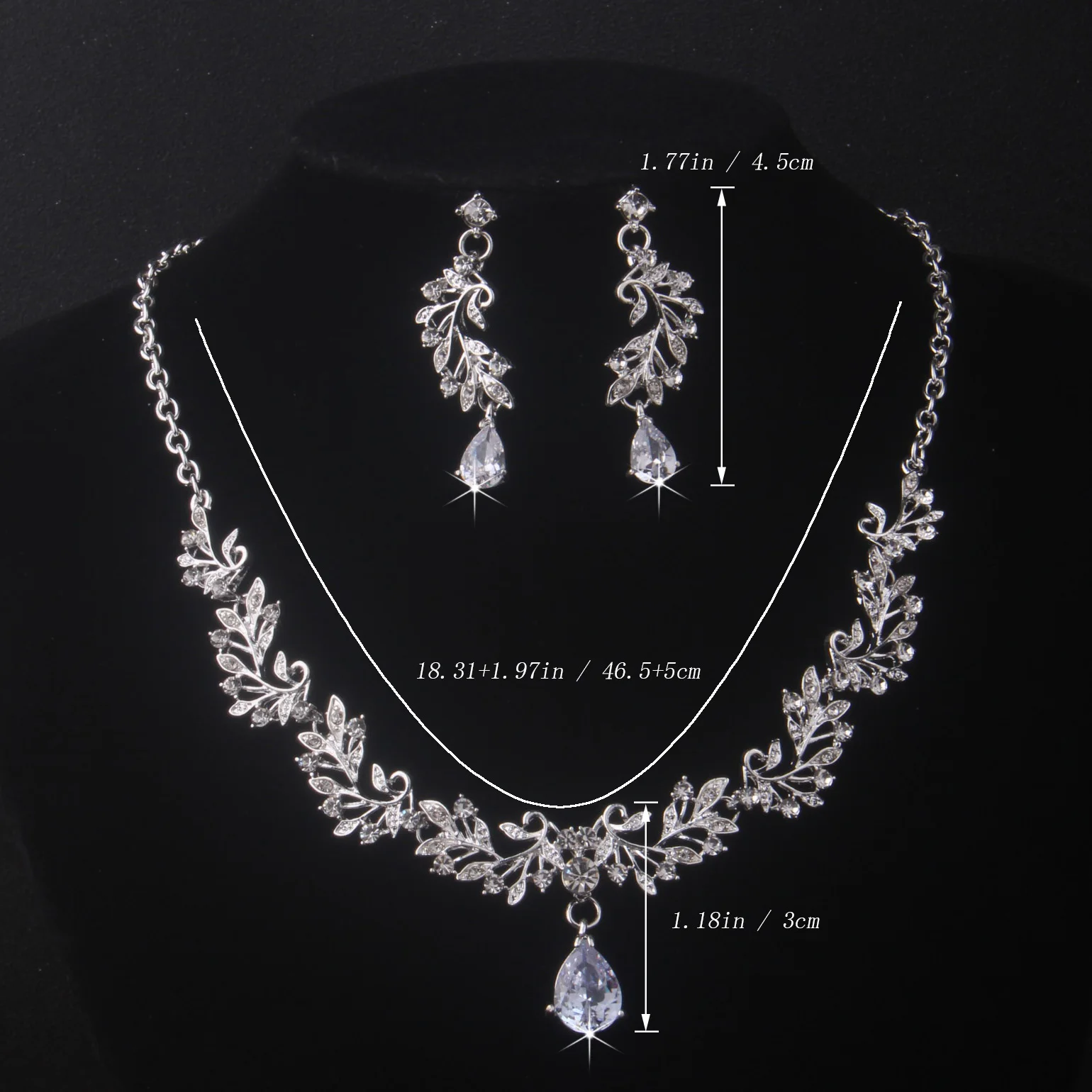 Bridal Accessories Women's Fashion Simple Necklace Earring Set Exquisite Wedding Dress Accessories Wedding Party Fashion Birthda - 5