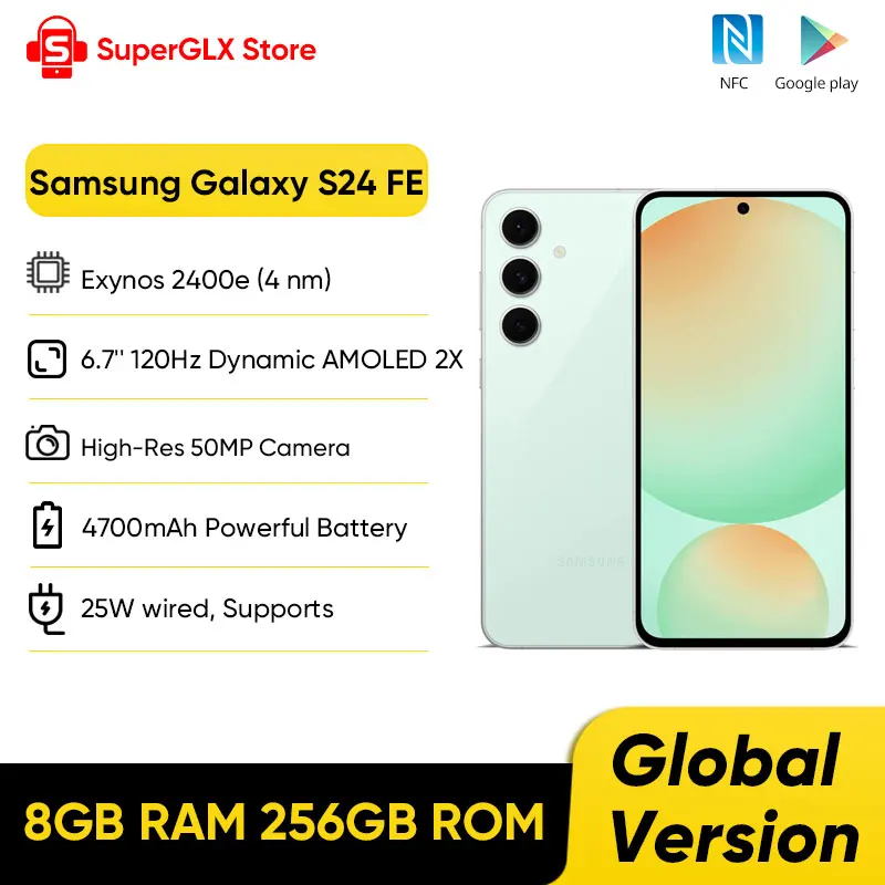 2024 New Samsung Galaxy S24 FE Exynos 2400e 6.7"120Hz AMOLED Display High-Res 50MP Camera Android14 Samsung S24 FE AI Smartphone 1