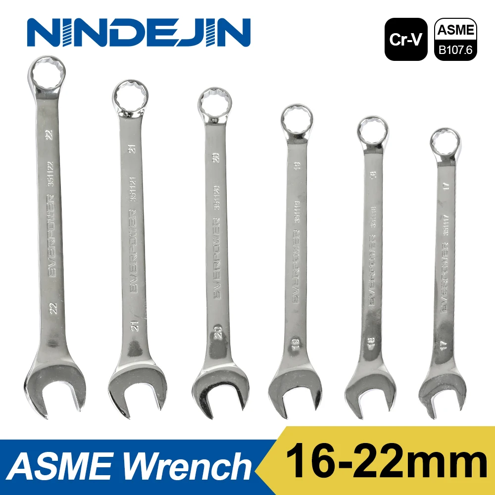 NINDEJIN offene ende wrench werkzeug 16 17 18 19 20 21 22mm kombination schlüssel hex schraubenschlüssel für hex muttern