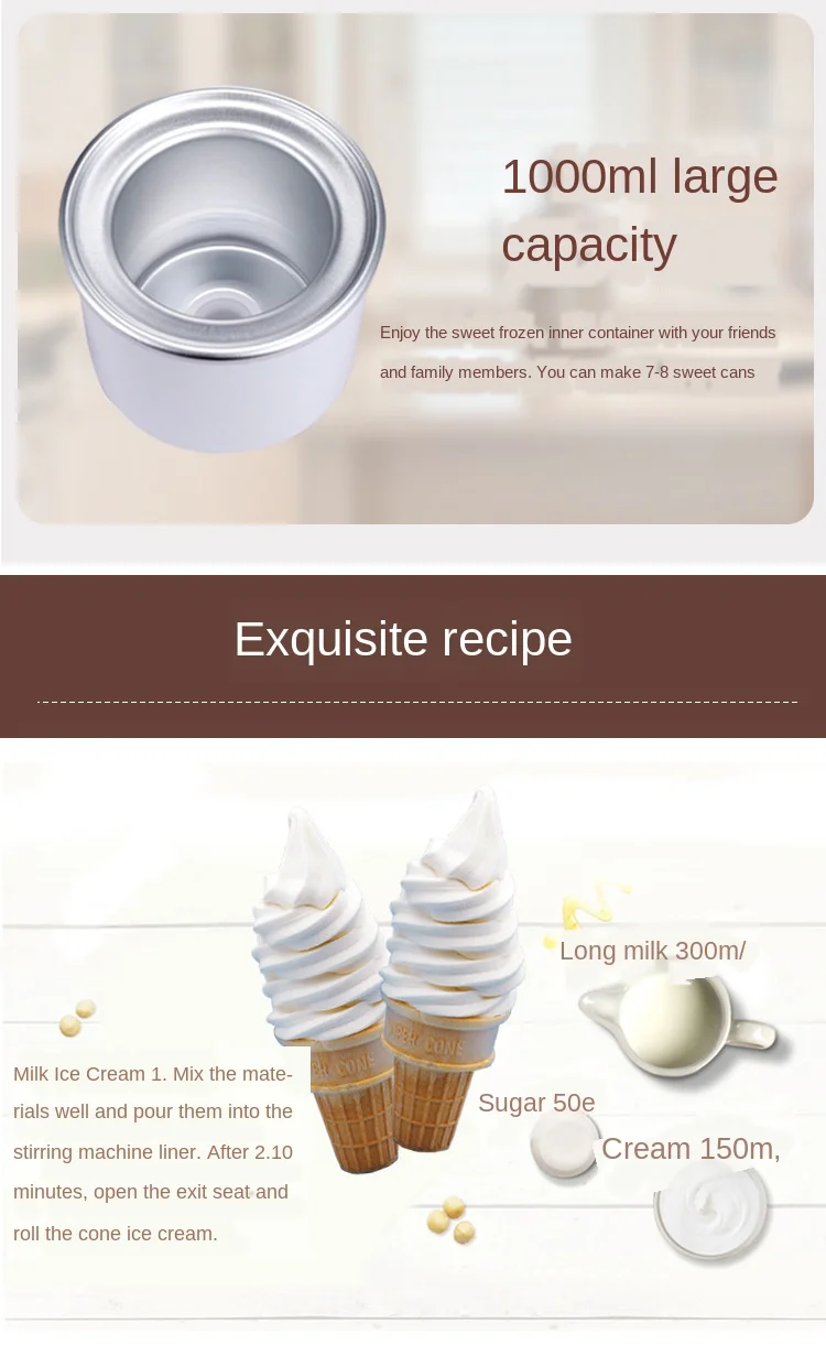 Automatic Mini Ice Cream Maker Homemade Children's Soft Serve Ice Cream  Machine 10 Minutes Fast Making Batch Freezer - AliExpress