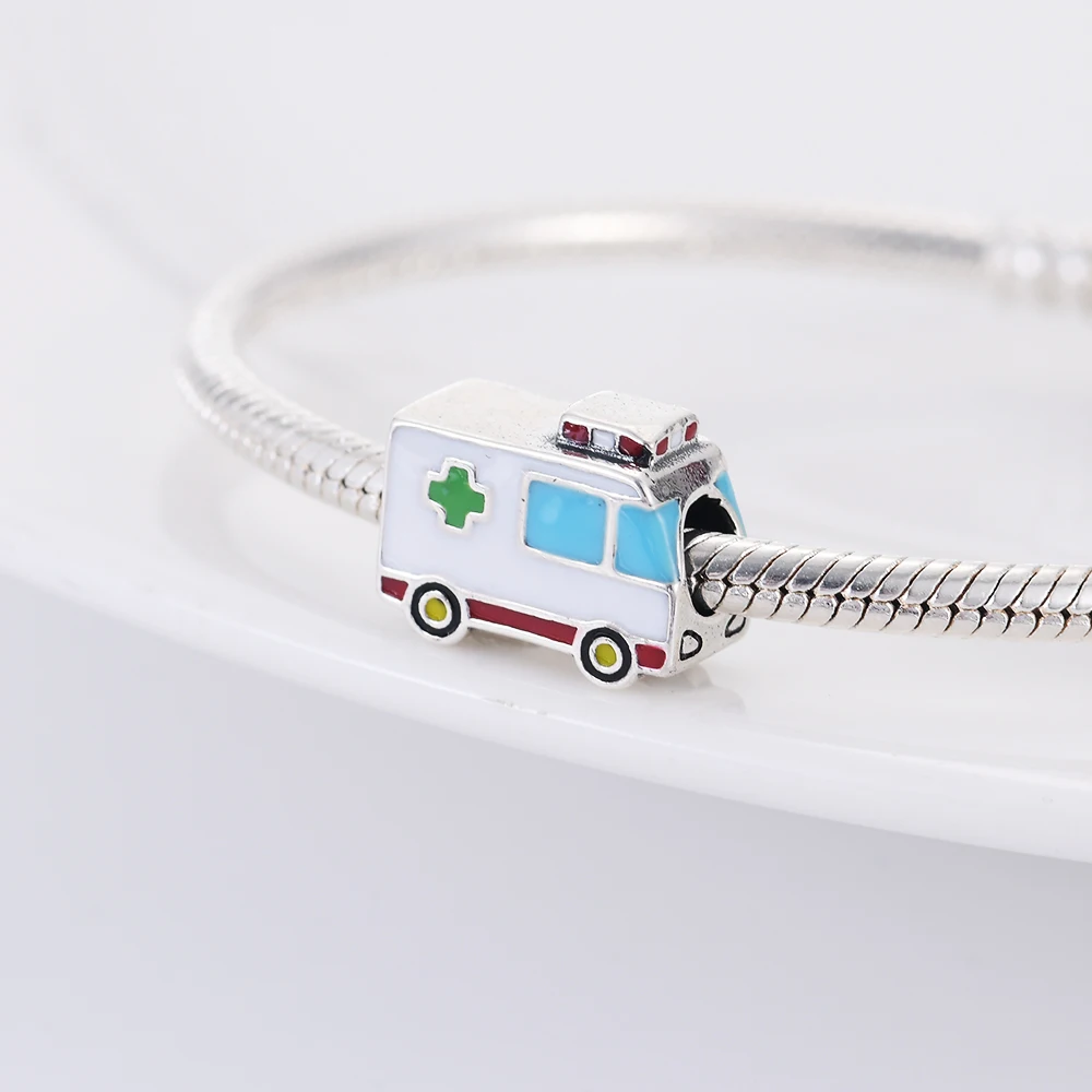 925 Sterling Silver Doctors Nurses Medical Ambulances Pendant Bead Diy Fit Original Pendant Charm Bracelet Women Fashion Jewelry charm jewelry sterling silver jewelry beads charms sterling silver beads silver charm bead charm bead beads jewelry silver bead bracelet sterling silver beads charm silver charm bracelet loose beads bead jewelry making