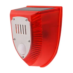 Solar - Powered Outdoor Security Alarm with Motion Sensor, Sound Effects, and Strobe Light (Induction style)