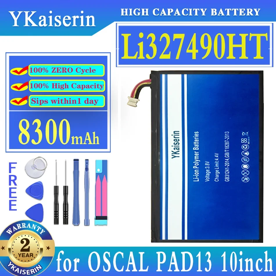 

Аккумулятор ykaisсеребрин Li327490HT 8300 мАч для осциллографа PAD13 pad 13 10 дюймов