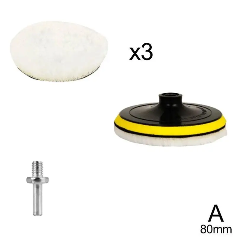 5PCS 3inch Polishing Kit Polishing Pad Car Waxing Sponge Disk Wool Wheel Auto Paint Care Polisher Pads Car Gadget