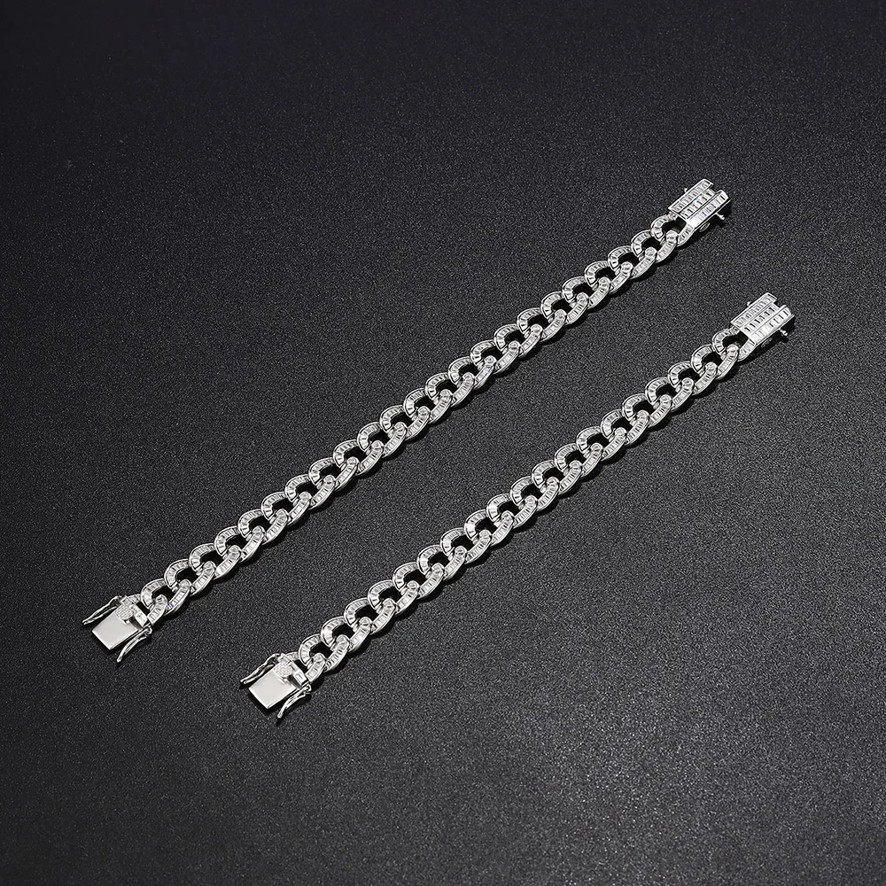    ũ ü 15-22 CM  Pave Full T-Square Zircon Hip Hop Rock Fine Jewelry For Men Women
