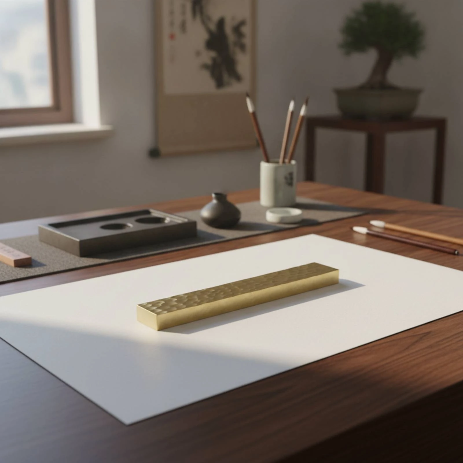 황동 종이추 다듬기용 자자형 광택 캘리그라피 무게추 캘리그라피 종이추 금속 문구류 캘리그래퍼를 위한 장품
