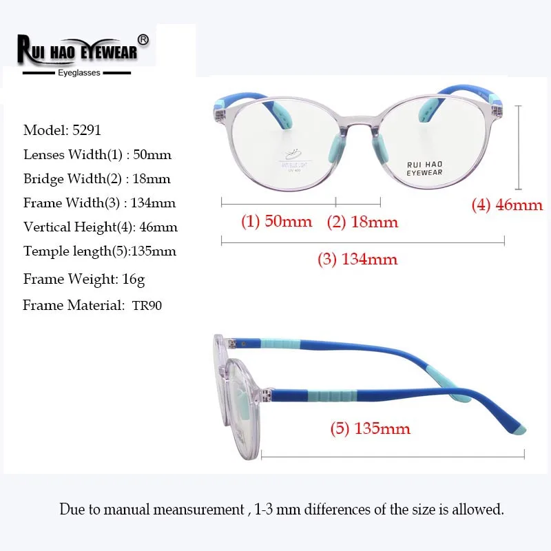 Children Glasses Frames Boy Girls Kids Eyeglasses Circular Design Customize Amblyopia Myopia Astigmatism Spectacles Optical Lens