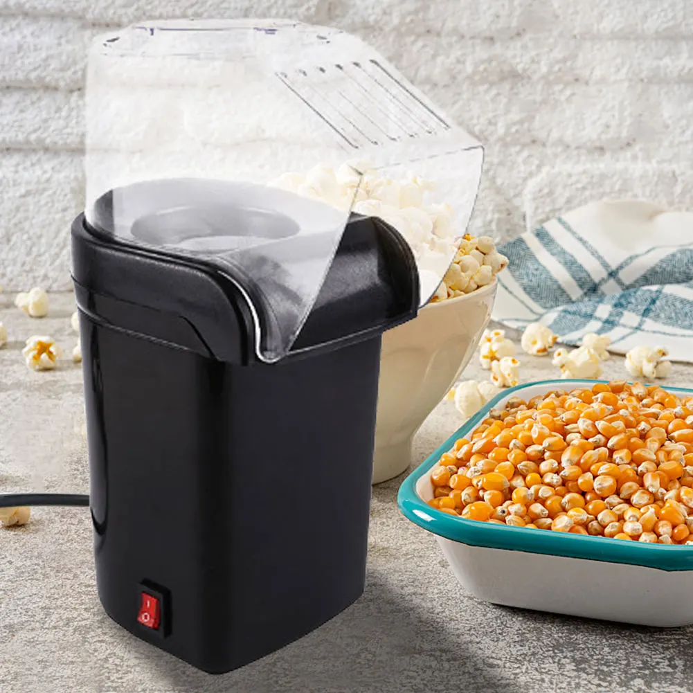 Hot Air Popcorn Popper 90% High Popping Rate Fully Automatic Popcorn Machine Portable Machine for Home Kitchen EU Plug