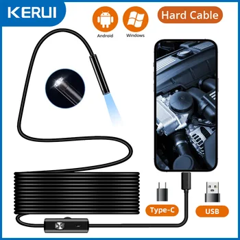 7mm Industrial Endoscope Waterproof Piping Endoscopy Type C Mini Camera 2 in 1 Automotive Borescope for Android USB A for PC 1