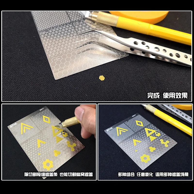 Hobby model Stainless steel groove type Digital Camouflage Covering Cutting Mat Quick Cut Masking Tape Assist Tool