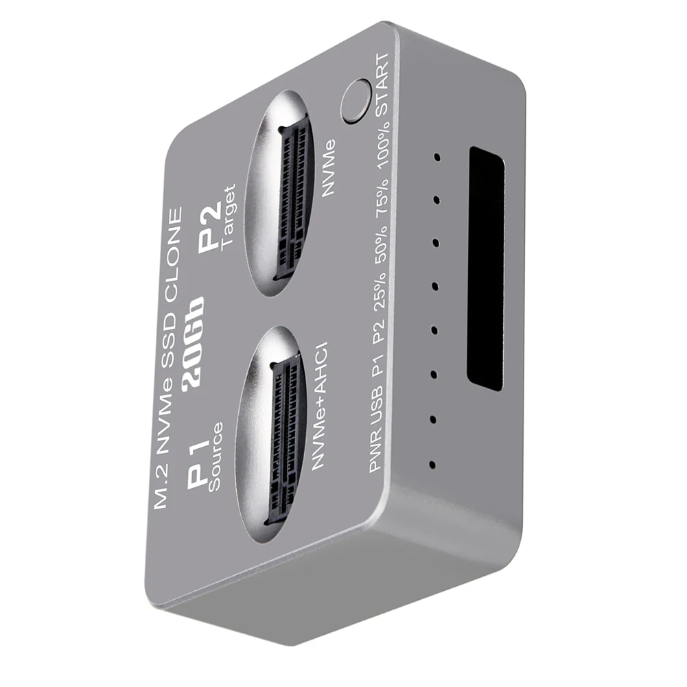 듀얼 베이 외장 하드 디스크 박스, M.2 NVME SSD 클론, USB 3.2 C 타입 NVME 도킹 스테이션, M2 SSD M 키 SSD용 M.2 M.3 NVME PCI-E