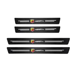 Car Door Sill Carbon Fiber Anti - Scratch Waterproof Decal Sticker (4Pcs - Abarth-)