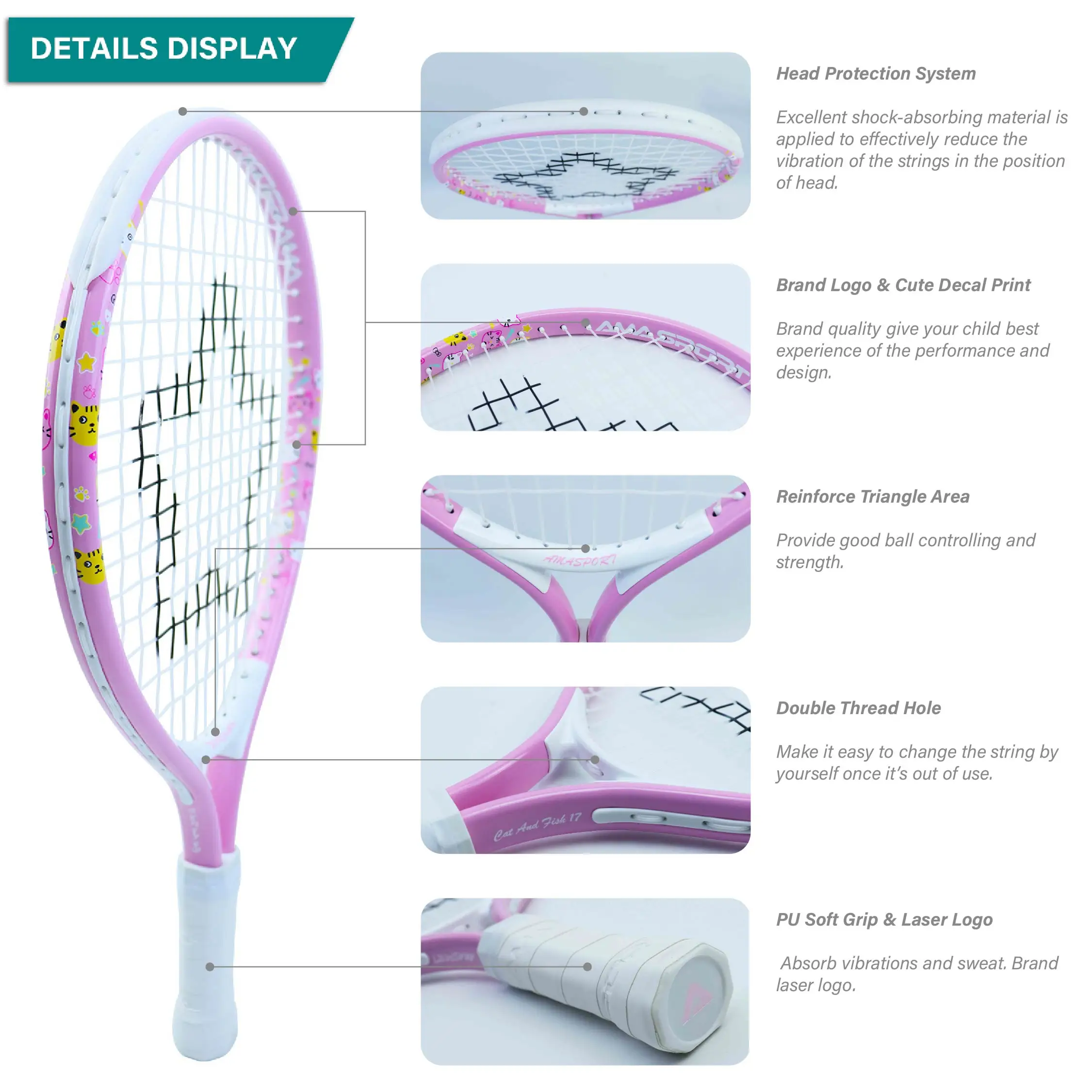 Kids Tennis Racket 17" Starter Kit for Kids Age 4 and Under with Shoulder Strap Bag Tennis Racket Set