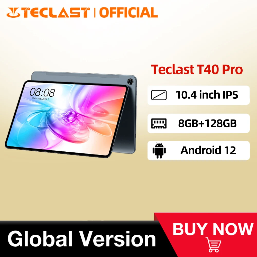 Teclast T40 Pro 8GB RAM 128GB ROM 10.4 inch Tablet 2000x1200 UNISOC T616  Octa Core 4G Network Wifi Android 12 Fast Charging