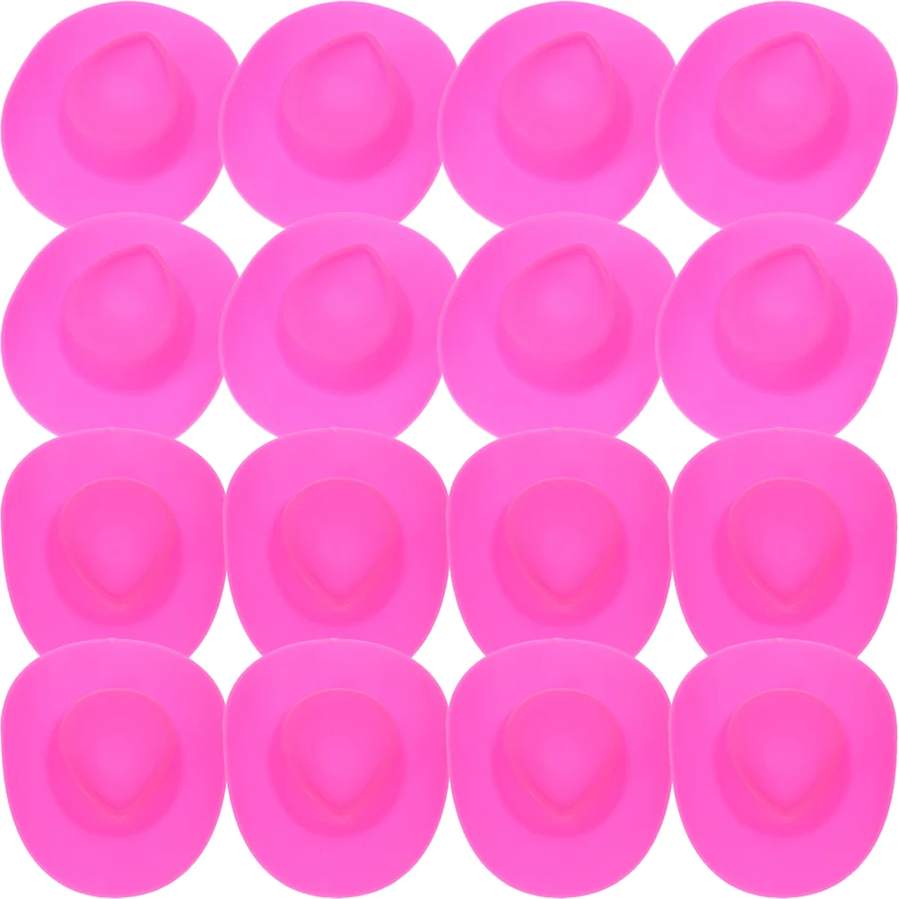 

40 Pcs Mini Hat Black Straw Little Hats Crafts Party Decor Cake Plastic Small Cowgirls