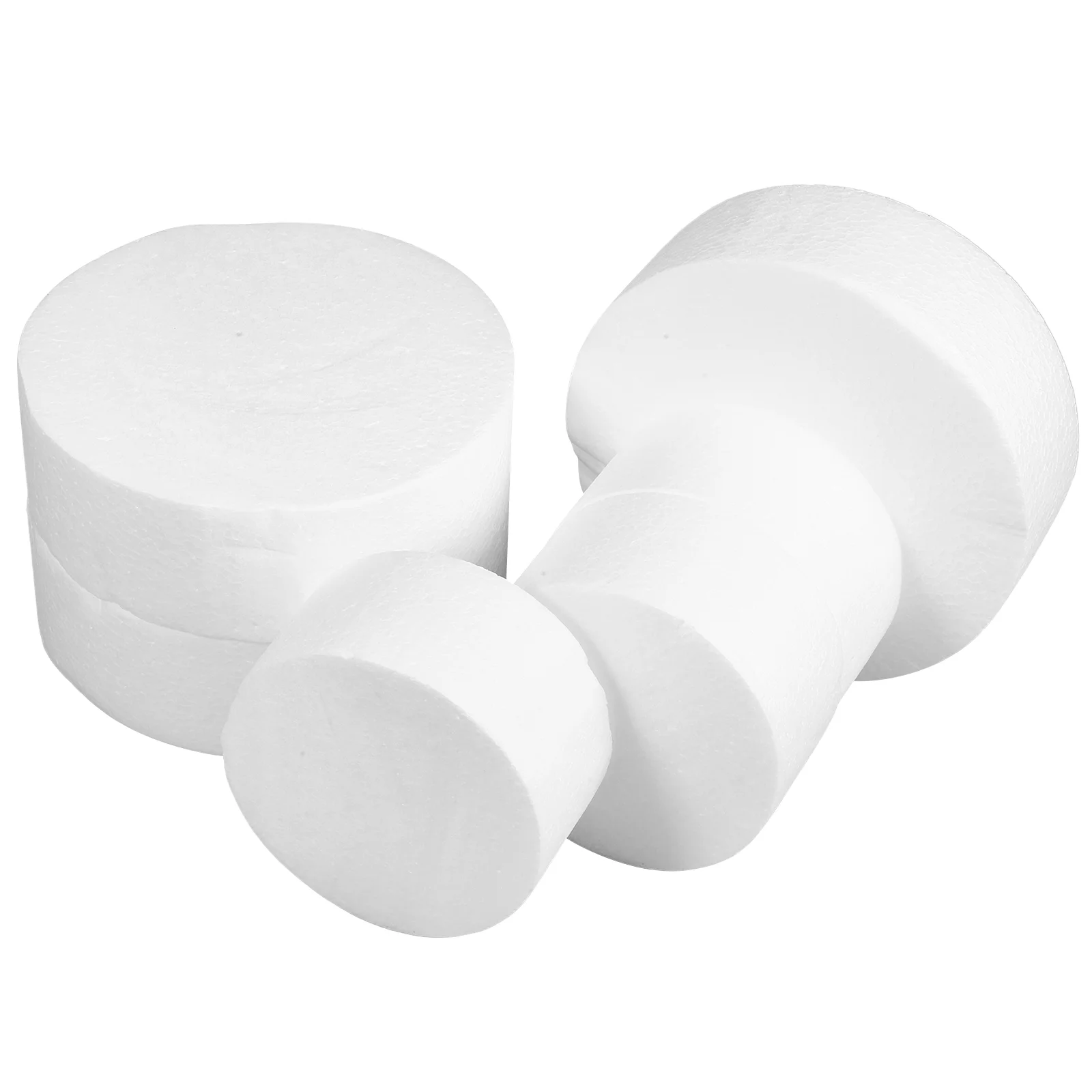 

Amosfun Foam Circles Fake Cake 6Pcs Round Cake Dummies Diy Cake Foams Decorating Practice White Stand