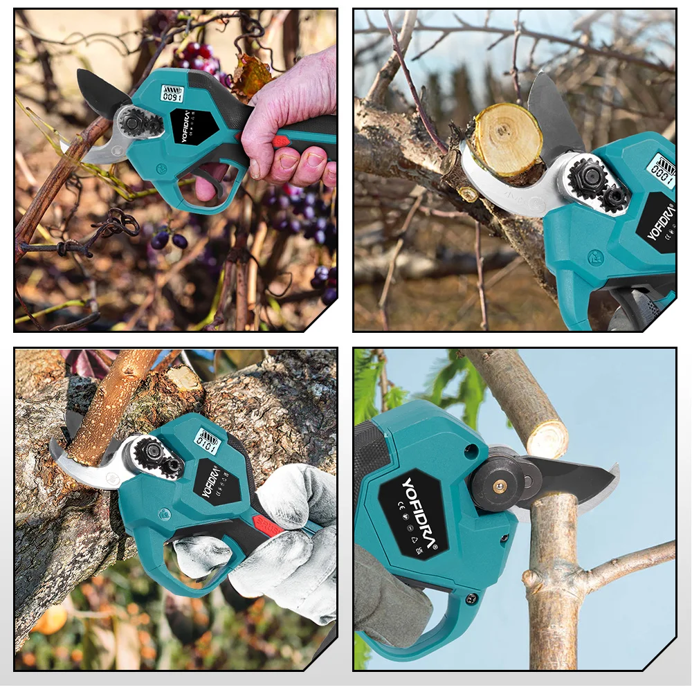 YOFIDRA Brushless Electric Pruner Shear 38mm, 2 Gears Cordless Tree Bonsai Pruning Electric Scissors For Makita 18V Battery Pin - Image 4