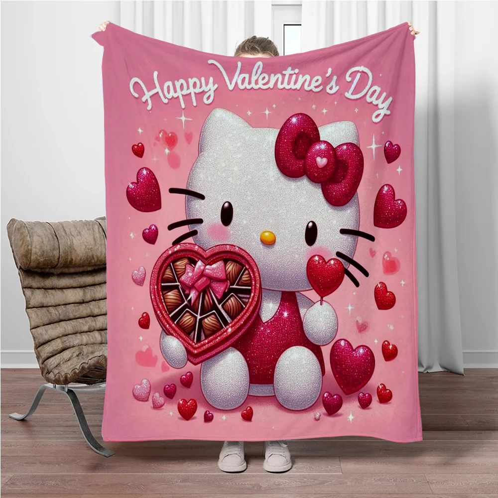 31 Style Sanrio Hello Kitty Cartoon Soft 3D Cute Flannel Blanket Throw Blanket for Living Room Bedroom Bed Sofa Picnic Kids Gift 3