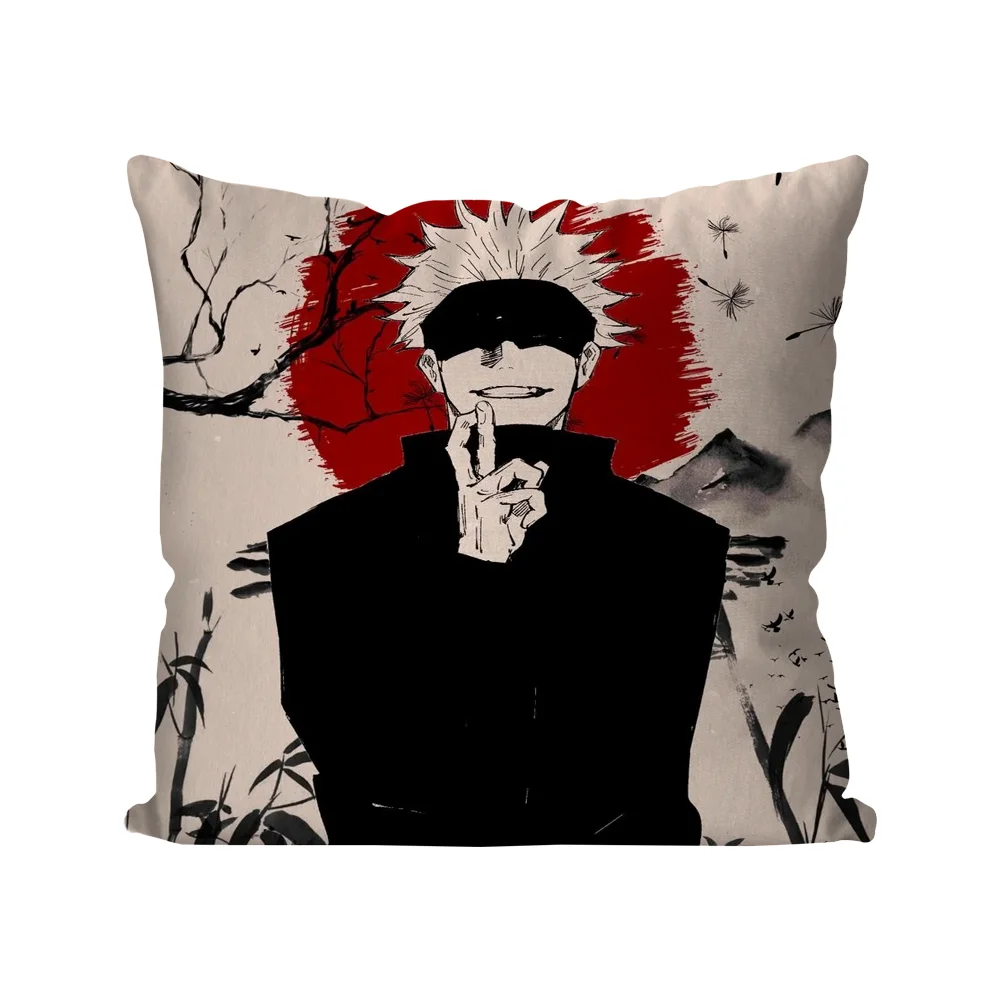 1pc Satoru Gojo Anime Jujutsu Kaisen Pillow Case Square Pillow Bedroom Sofa Leisure CushionCar Living Room Home Decoration 40X40 6
