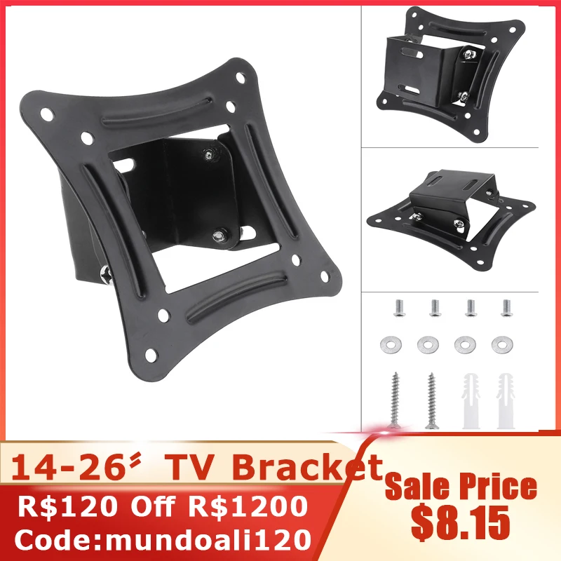 15Kg 14-26 Pollici Lcd Led Tv Montaggio A Parete Ruotato Tv Rack Montaggio A Parete Staffa Lcd Pannello Piatto Tv Frame 10 Max Vesa 75X75Mm 100X100Mm