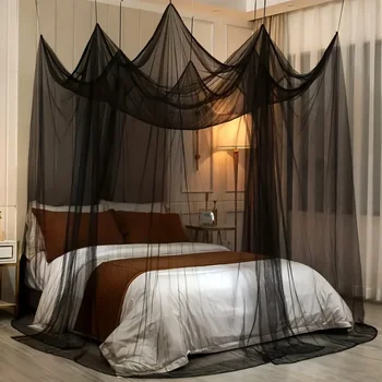Grand moustiquaire à quatre portes, housse en maille de polyester respirante, adaptée au camping en plein air, anti-insectes en été 1