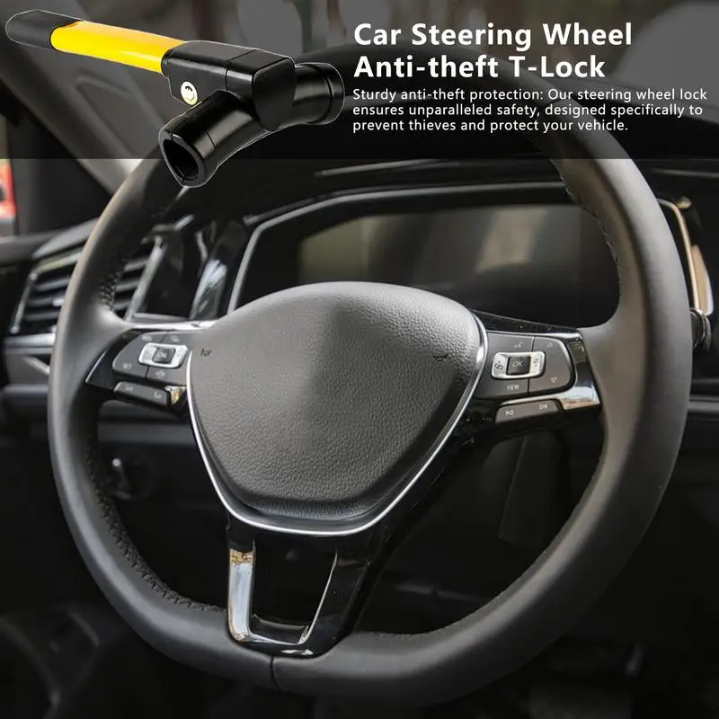 Steering Wheel Lock Car Theft Prevention Security Car T Lock Wheel Locks Anti-Theft Devices For Vehicle RV Convertible Truck