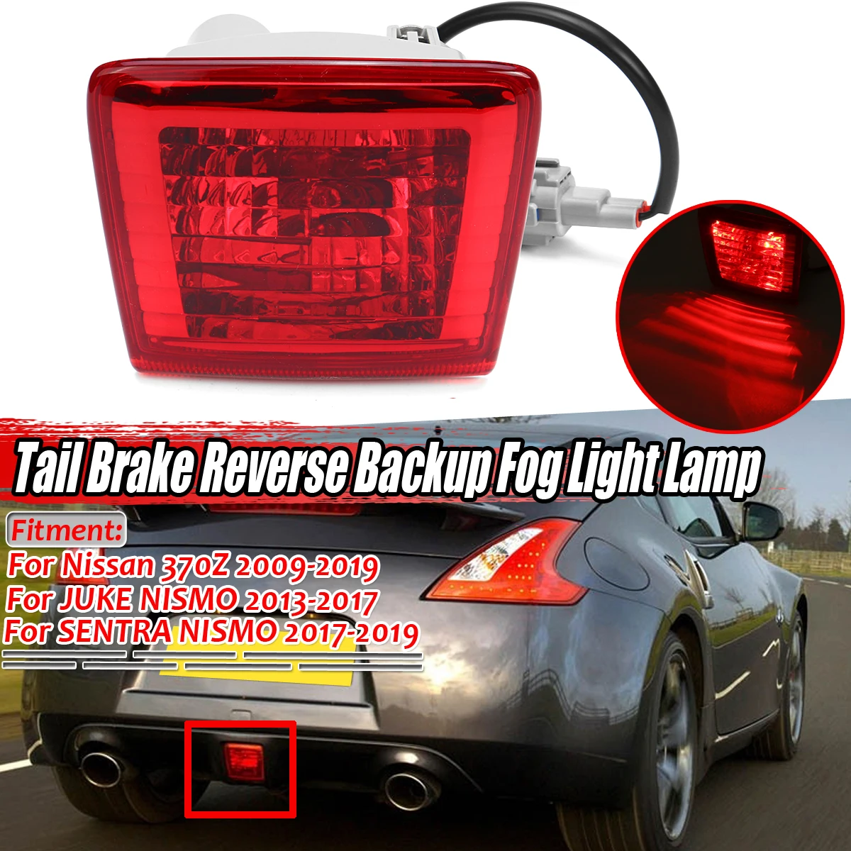 Red 370Z Car Rear Tail Brake Fendinebbia Backup Retromarcia Per Nissan 370Z Per Juke Per Nismo Per Sentra Per Nismo 2009-2019